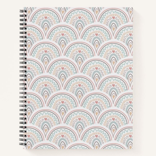 Rainbow Boho Pastel Ruled Notebook (Front)