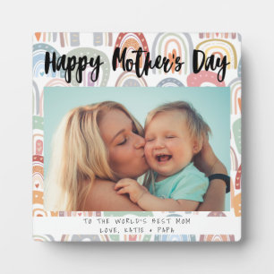 Rainbow Boho Photo Calligraphy Mother’s Day Gift Plaque