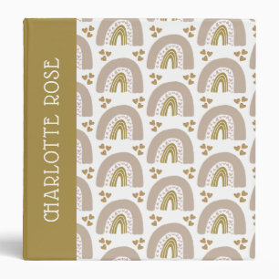 Rainbow Boho Pink Gold Baby Photo Album Binder