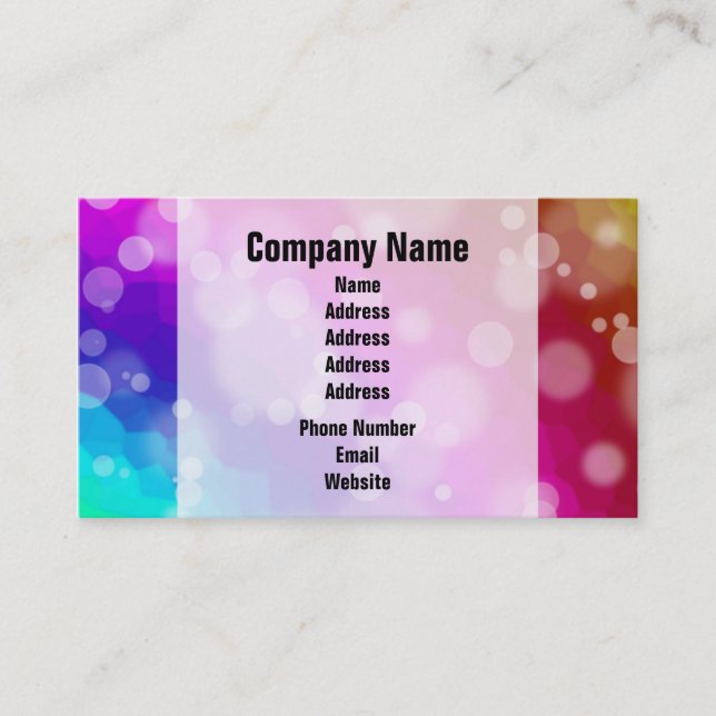 Rainbow Bokeh Pattern Business Card (Front)