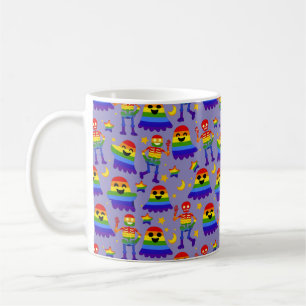 🦇🌈 Rainbow Bones & Stars  Coffee Mug
