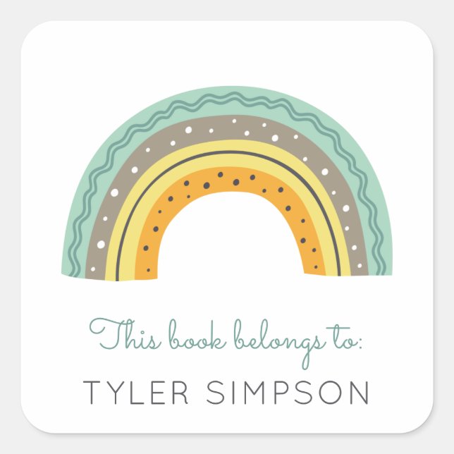 Rainbow Bookplate Sticker (Front)