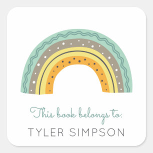Rainbow Bookplate Sticker