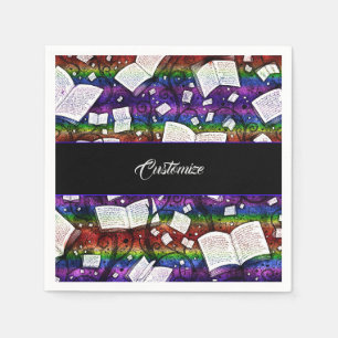 Rainbow Books Background Napkin
