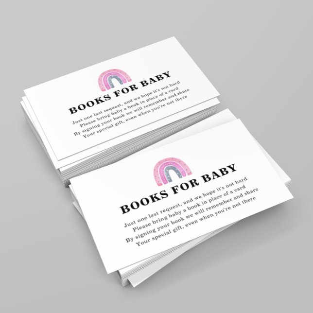Rainbow Books for Baby Shower  Enclosure Card (Creator Uploaded)