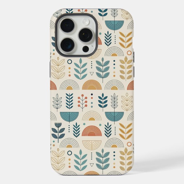 Rainbow Botanical Minimalist iPhone Case (Back)