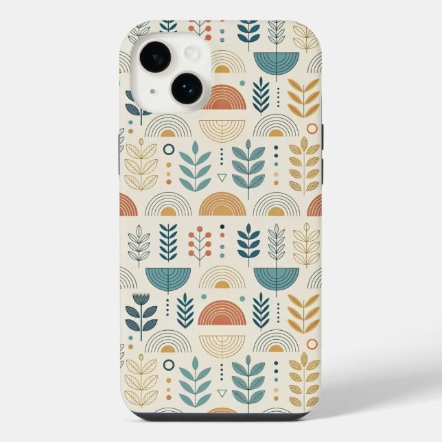 Rainbow Botanical Minimalist iPhone Case (Back)