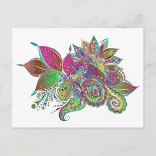 rainbow bouquet postcard