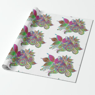 rainbow bouquet wrapping paper