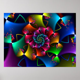 Rainbow Bows Fractal Poster