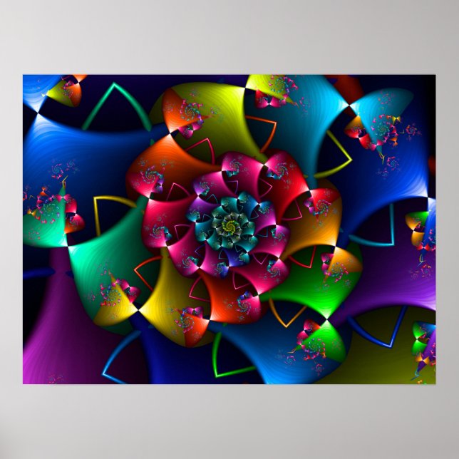 Rainbow Bows Fractal Poster (Front)