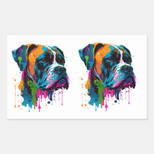 Rainbow Boxer Dog Colourful Boxer Dog Graphic T-Sh Sticker
