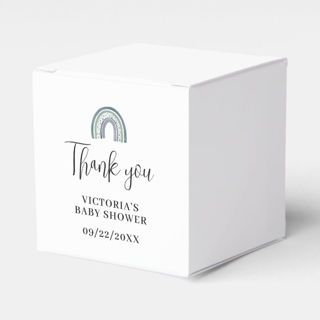  Rainbow Boy Baby Shower Favor Box (Front Side)