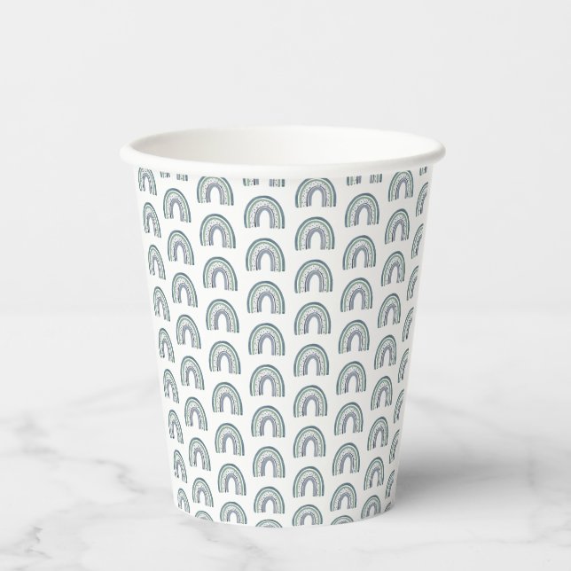  Rainbow Boy Baby Shower Paper Cups (Front)