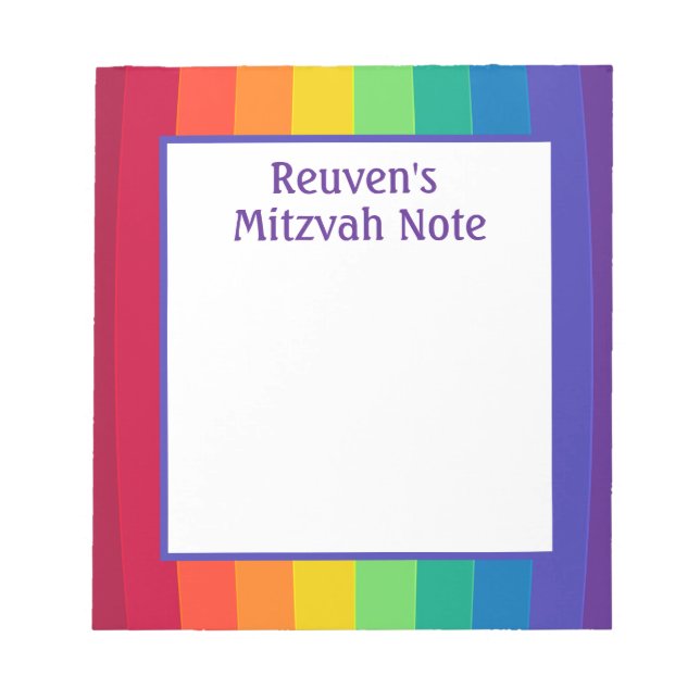 Rainbow Boys Mitzvah Notes Bloc-notes (Devant)