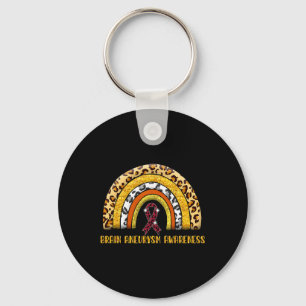 Rainbow Brain Aneurysm Warrior Keychain