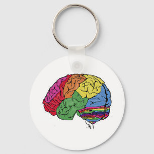 Rainbow Brain Keychain
