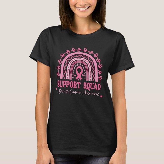 Rainbow Breast Cancer Support Squad T-Shirt (Front)
