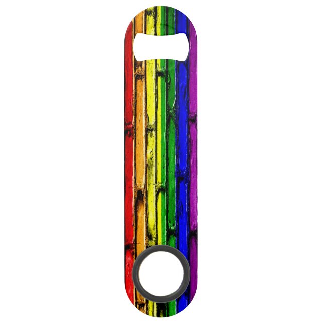 Rainbow Brick Bottle Opener PRIDE Bar Key (Front)