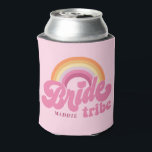 Rainbow Bride Tribe Retro Personalized Can Cooler<br><div class="desc">Rainbow Bride Tribe Retro Personalized Can Cooler</div>