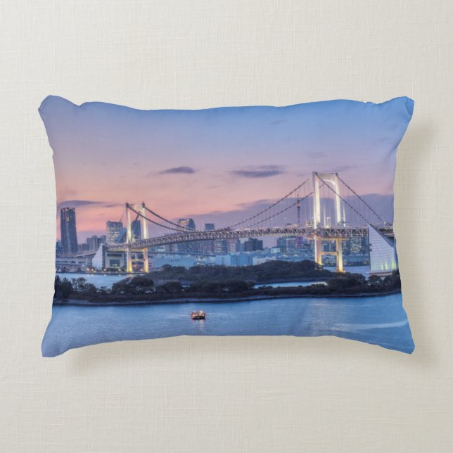 Rainbow Bridge at twilight Decorative Pillow (Front)