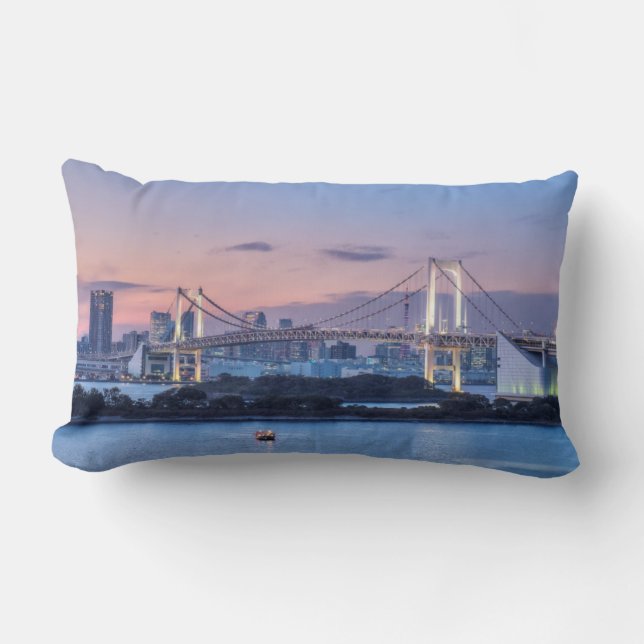 Rainbow Bridge at twilight Lumbar Pillow (Front)