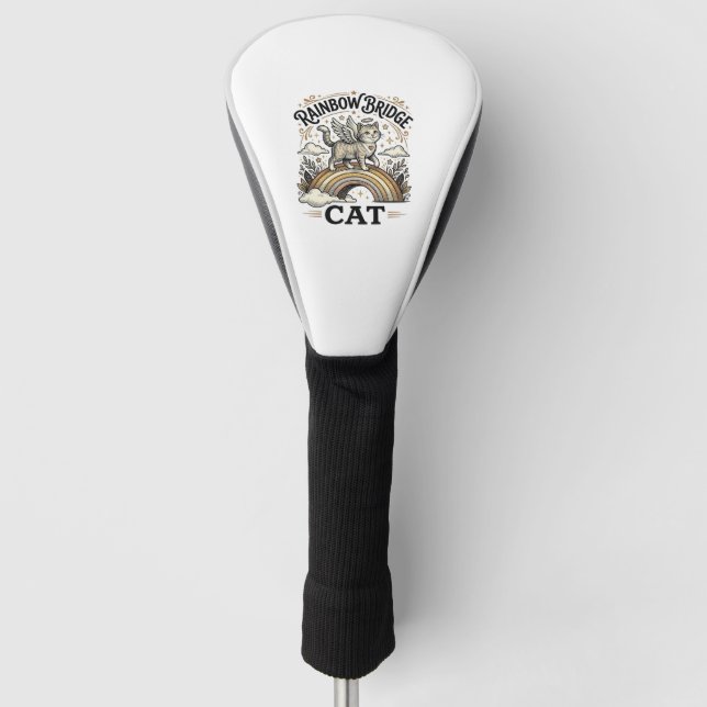 Rainbow Bridge Cat Cat Memorial Rainbow Bridge Vin Golf Head Cover (Front)