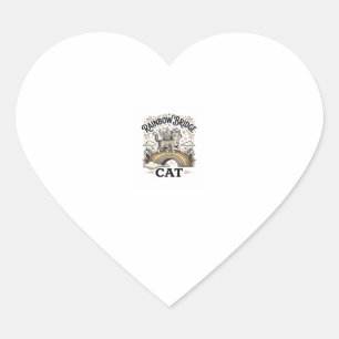 Rainbow Bridge Cat Cat Memorial Rainbow Bridge Vin Heart Sticker