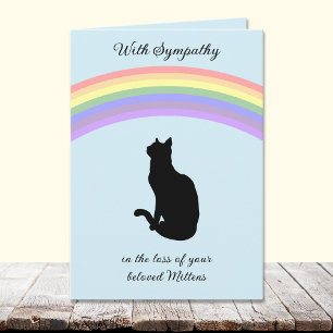 Rainbow Bridge Cat Silhouette Cat Sympathy Cards