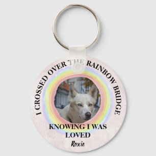 Rainbow Bridge Dog memorial, Custom photo & Name Keychain