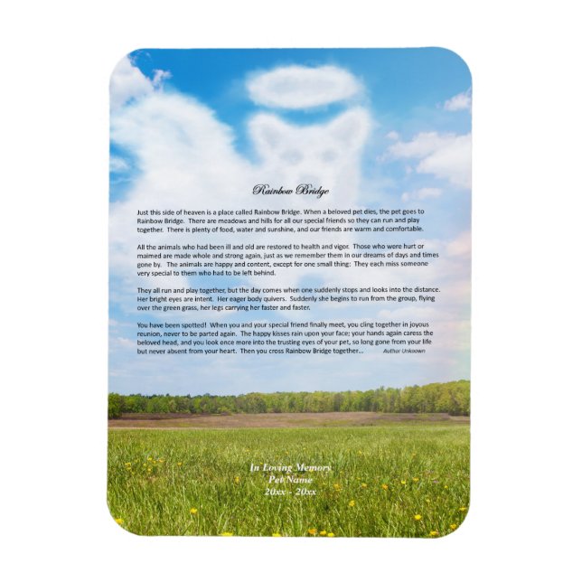 Rainbow Bridge FEMALE Dog Sympathy Magnet (Vertical)