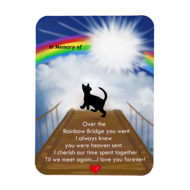 Rainbow Bridge for Cats Magnet (Vertical)