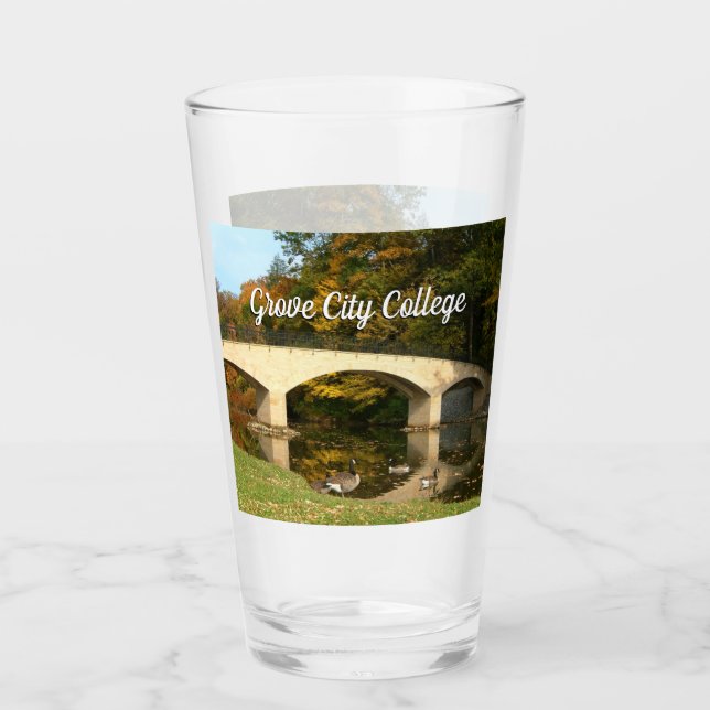 Rainbow Bridge in Fall at Grove City College Glass (Front)