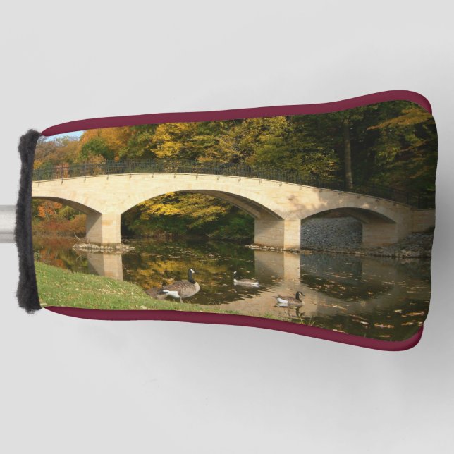 Rainbow Bridge in Fall at Grove City College Golf Head Cover (Front)