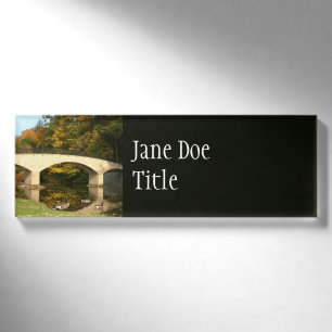 Rainbow Bridge in Fall at Grove City College Name Tag