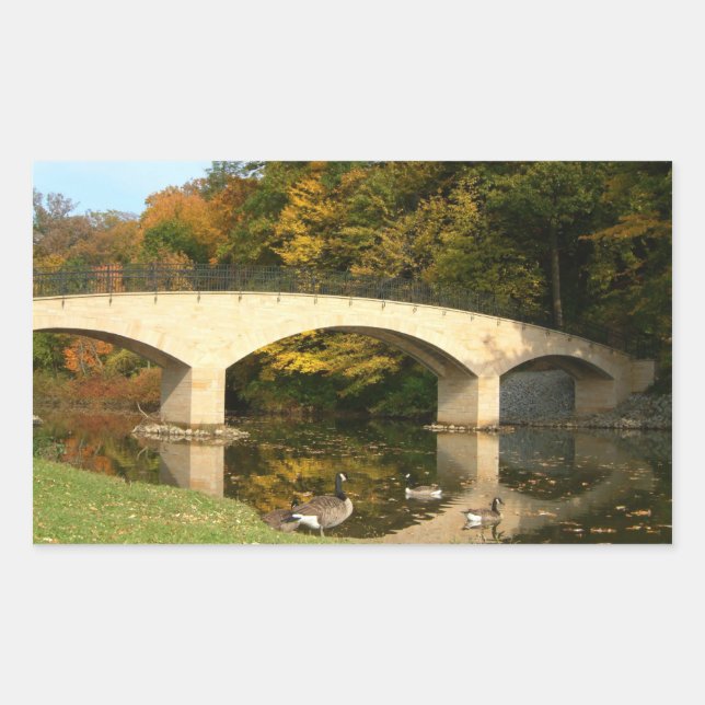 Rainbow Bridge in Fall at Grove City College Sticker (Front)