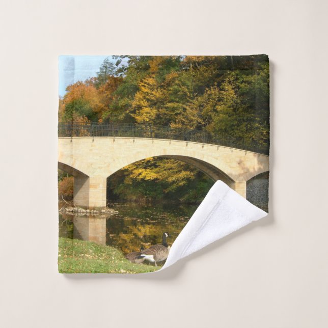 Rainbow Bridge in Fall at Grove City College Wash Cloth (Wash Cloth)