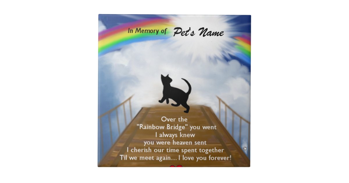 Rainbow Bridge Memorial Poem For Cats Tile Zazzle Ca Rainbow Bridge Memorial Poem For Cats Tile Zazzle Ca