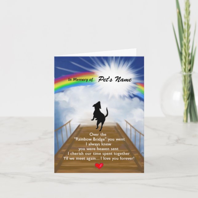 Rainbow Bridge Memorial Poem for Dogs Card (Front)