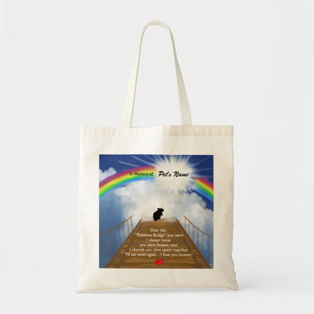 Rainbow Bridge Memorial Poem for Hamsters Tote Bag (Front)