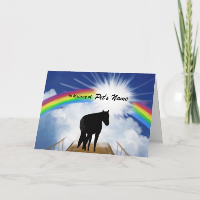 Rainbow Bridge Memorial Poem for Horses Card (Front)