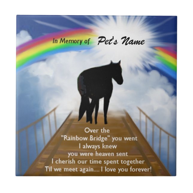 Rainbow Bridge Memorial Poem for Horses Tile (Front)