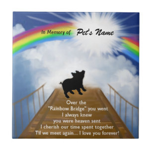Rainbow Bridge Memorial Poem for Pigs Tile