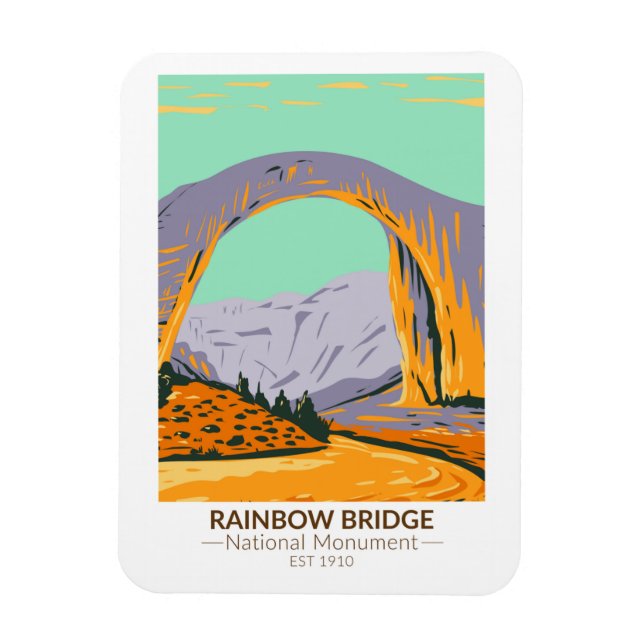 Rainbow Bridge National Monument Utah Vintage Magnet (Vertical)