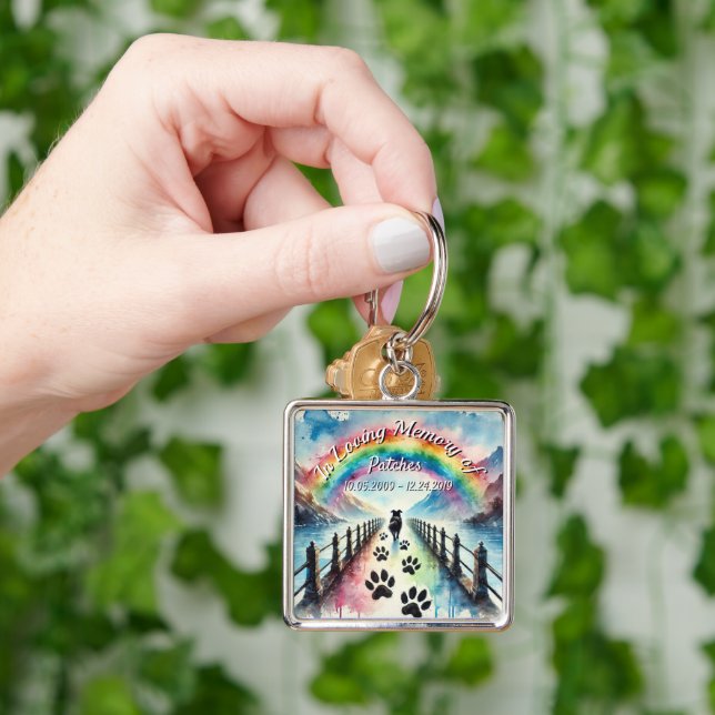 Rainbow Bridge Pet Loss Memory Petal Press Co  Keychain (Hand)