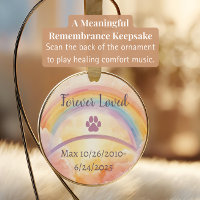 Rainbow Bridge Pet Loss Ornament | Interactive QR