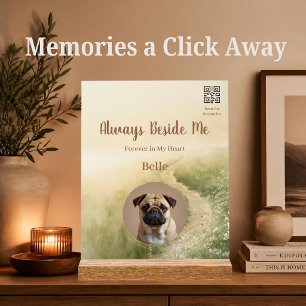 Rainbow Bridge Pet Memorial Acrylic with QR Code Sign
