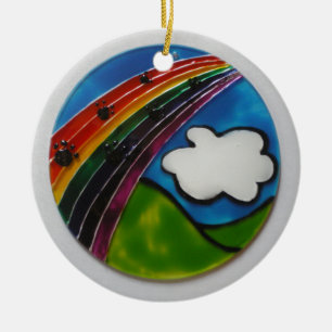 Rainbow Bridge Pet Memorial Ceramic Ornament