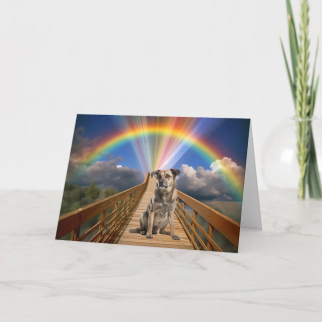 Rainbow Bridge Pet Memorial Loss Customize  Card (Front)