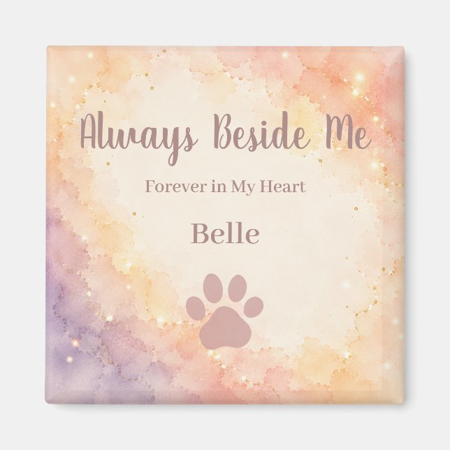 Rainbow Bridge Pet Memorial Magnet | Personalized (Front)